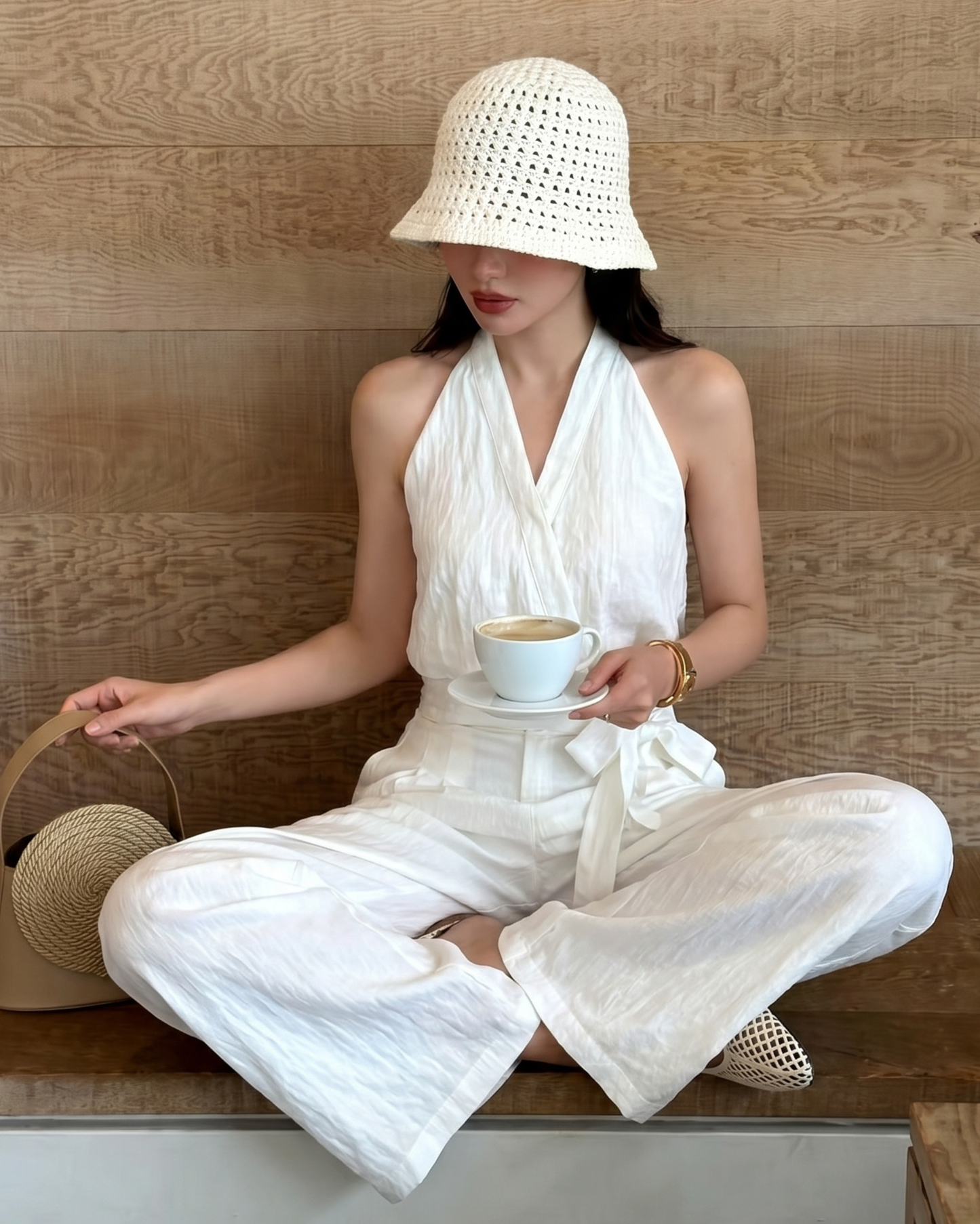 Tencel Blend Sleeveless Two-Piece Set