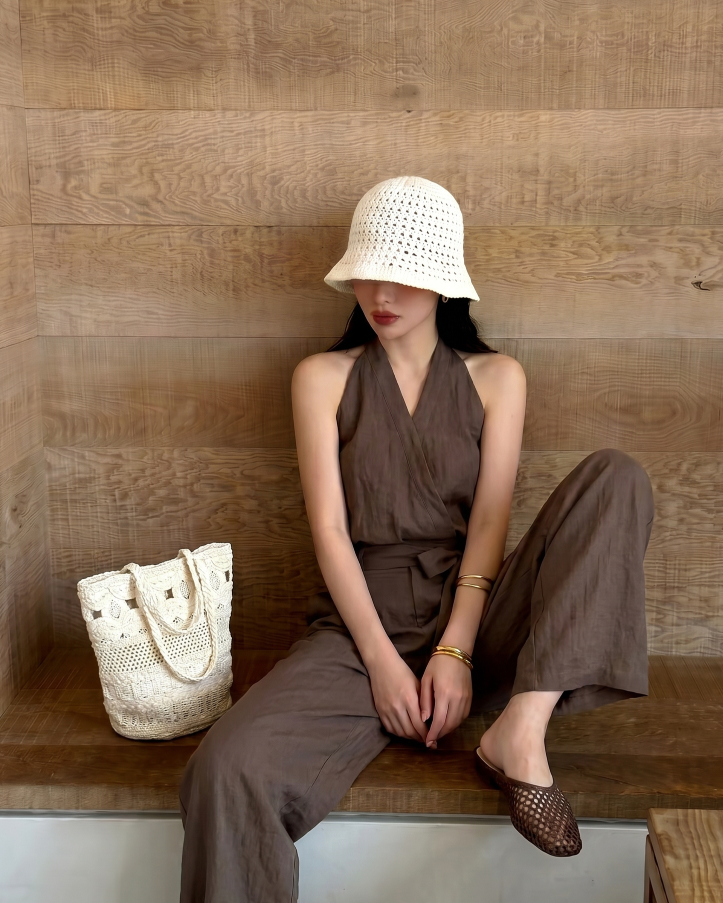 Tencel Blend Sleeveless Two-Piece Set