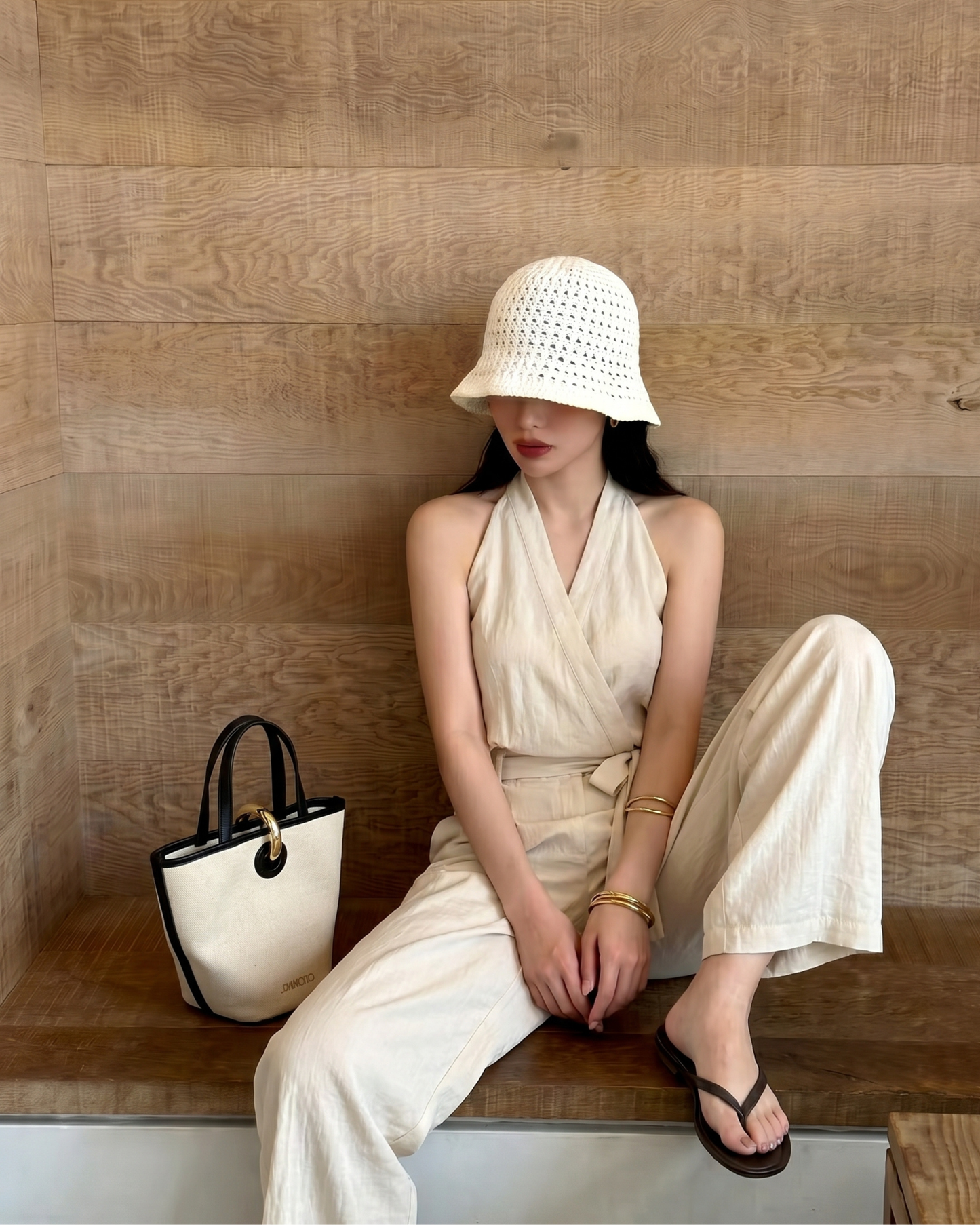 Tencel Blend Sleeveless Two-Piece Set