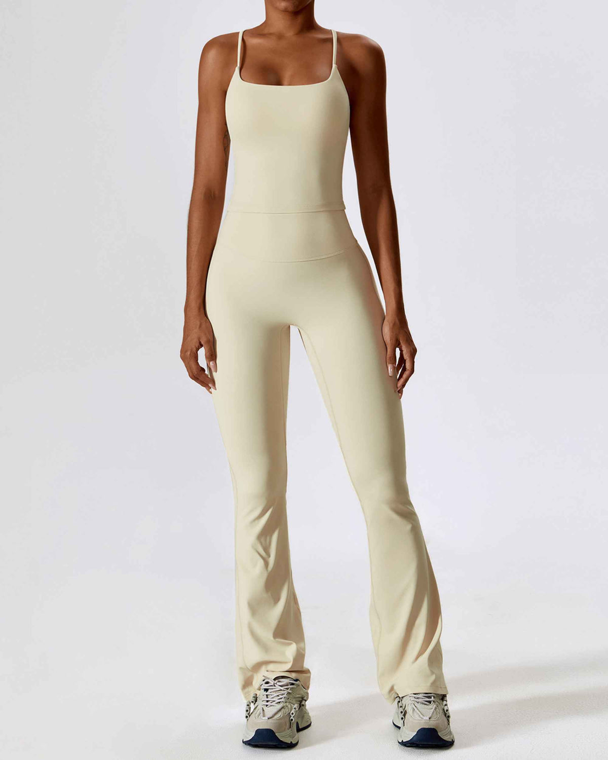 Vest + bell bottoms oatmeal apricot