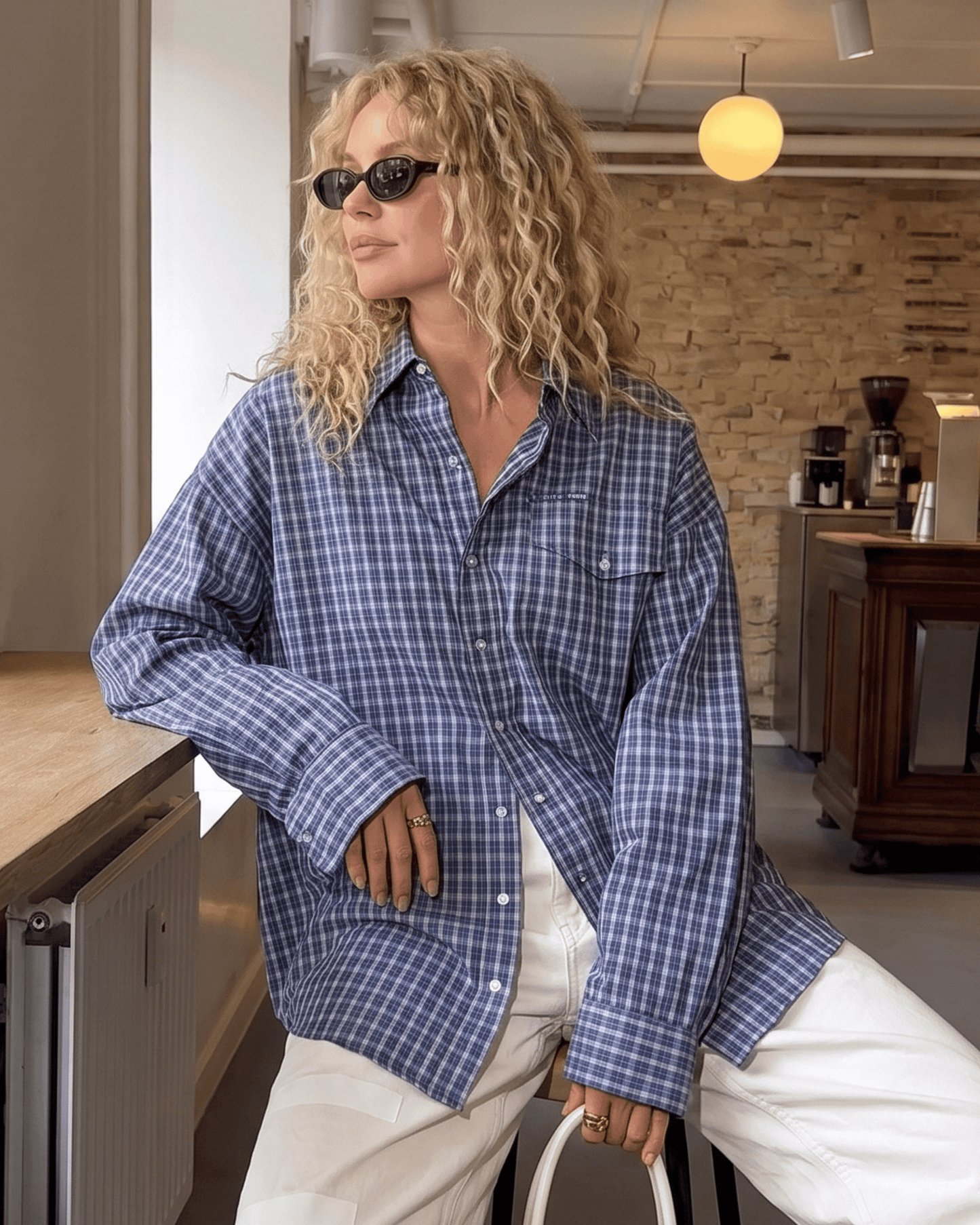 Pure Cotton Plaid Cardigan for Women