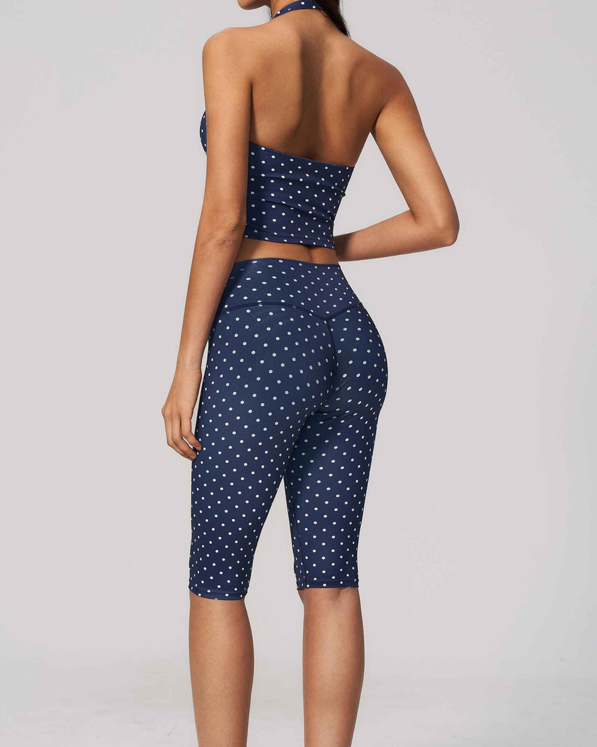 Navy White Polka Dot