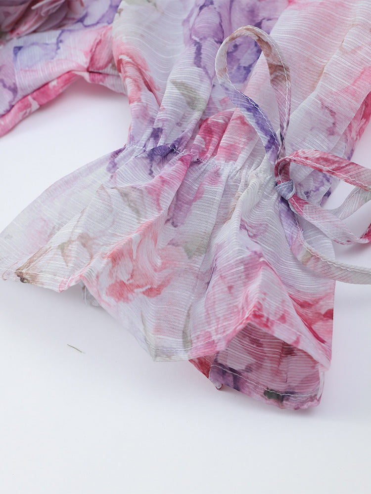 Floral Print Ruffle Mini Dress