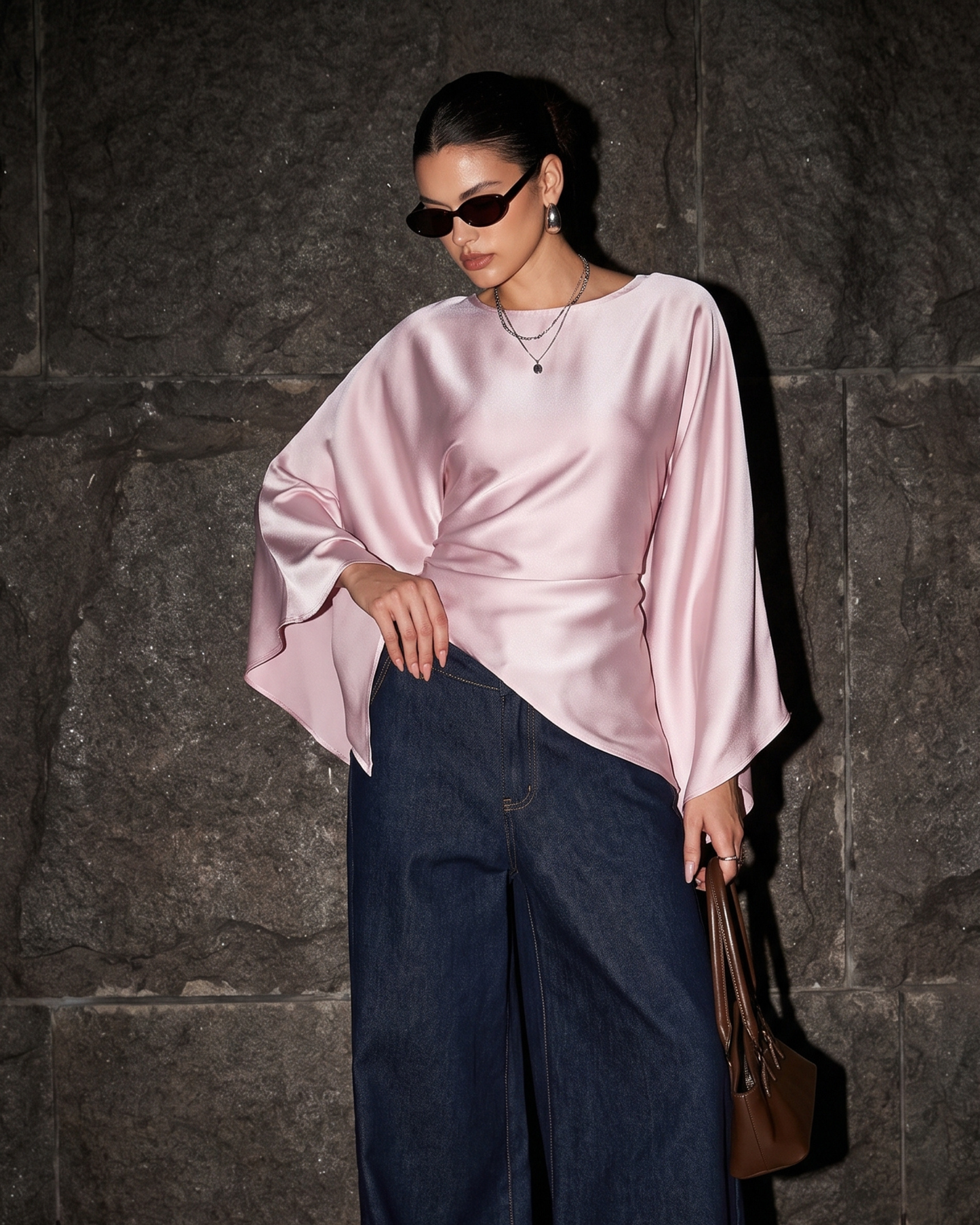 Draped Batwing Top