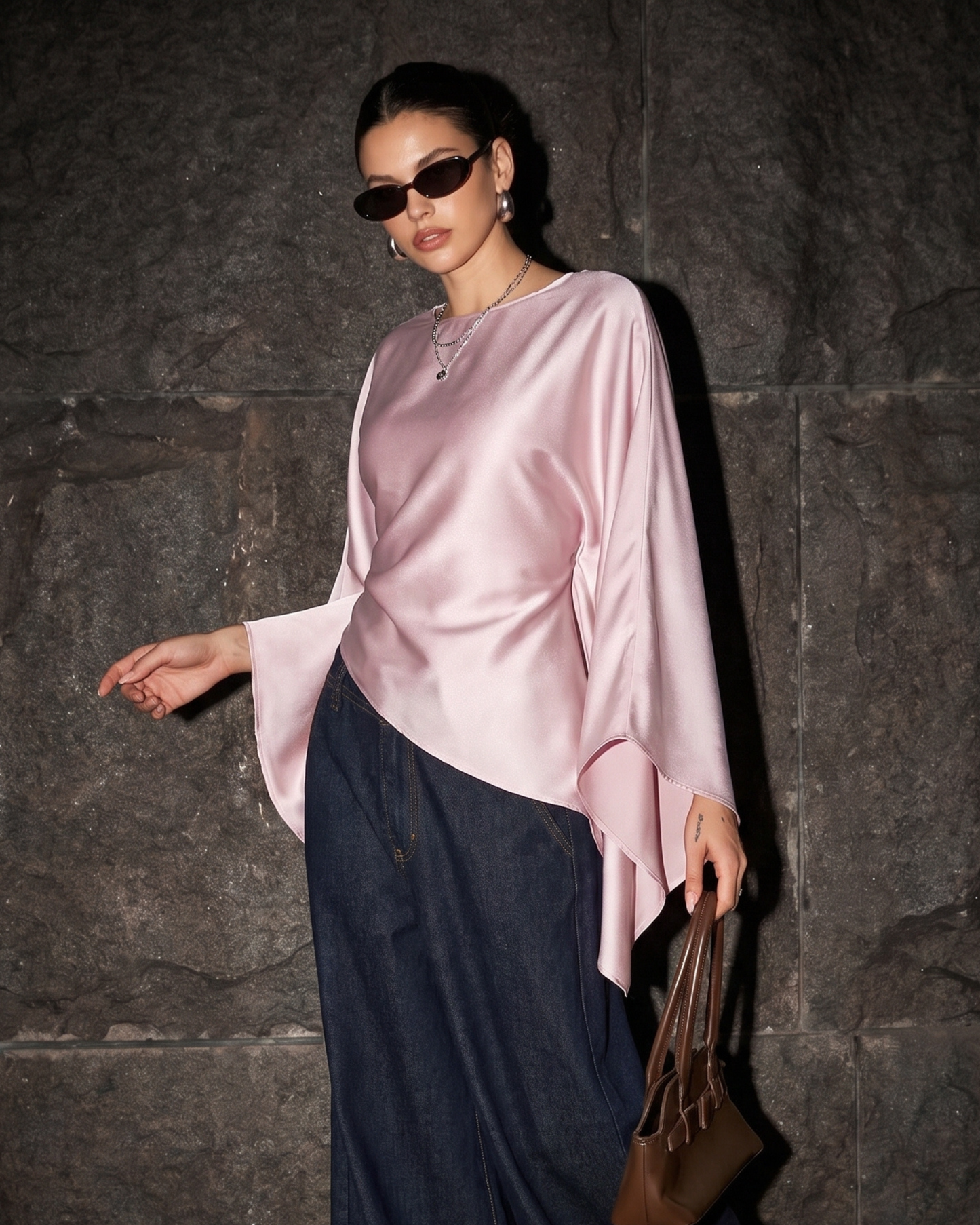 Draped Batwing Top