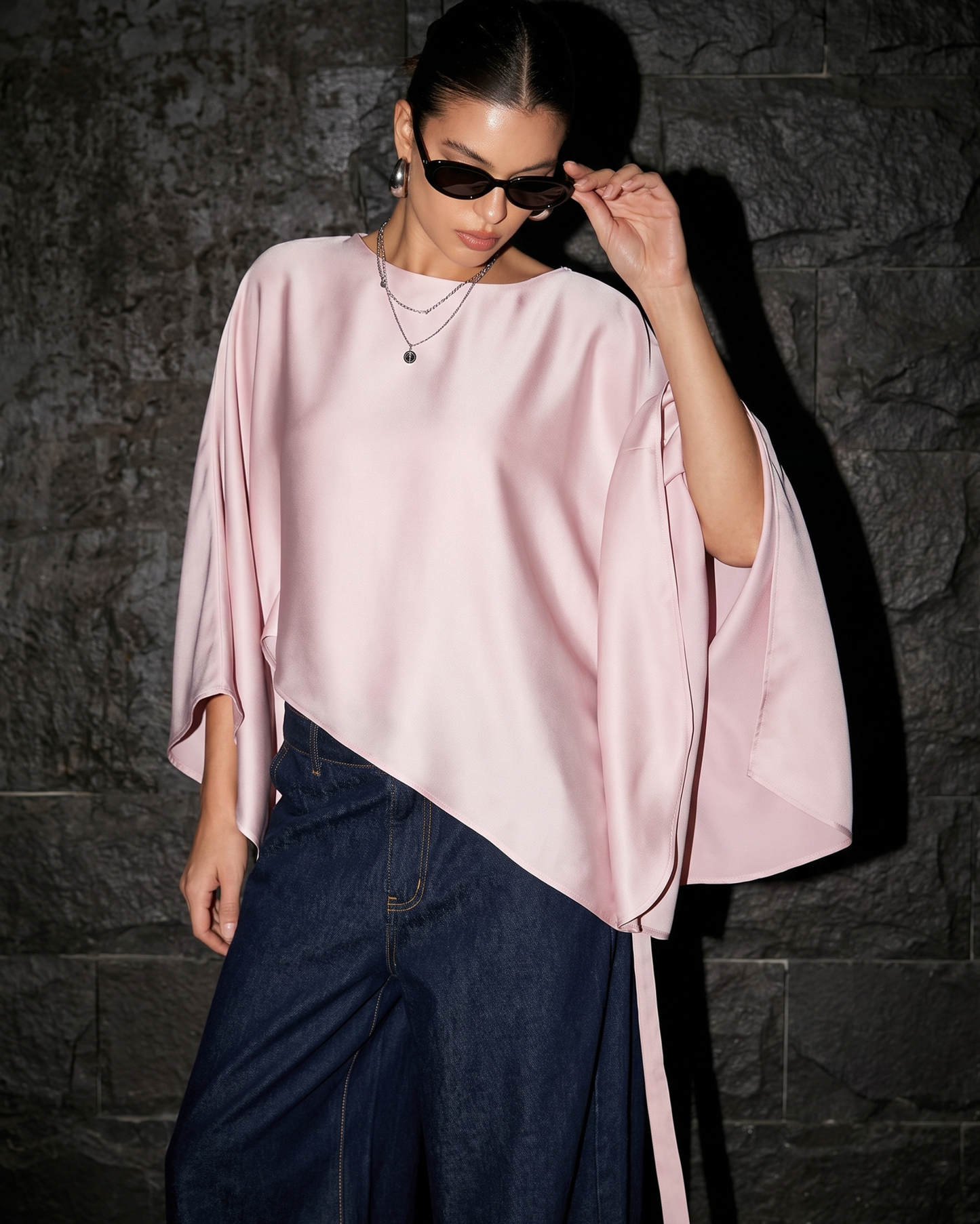 Draped Batwing Top