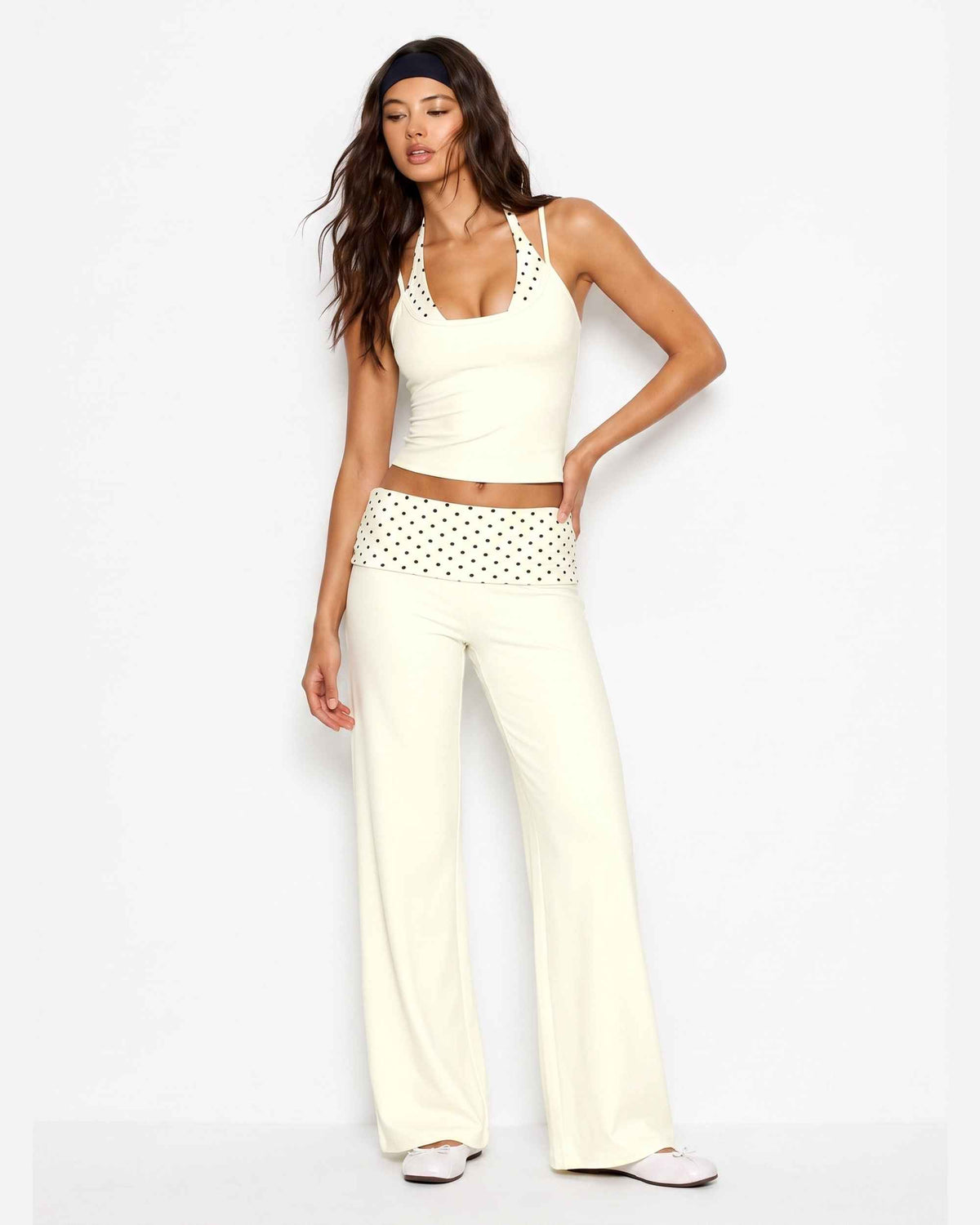 Women's High-Waist Sports Bra & Wide-Leg Pants Activewear Set