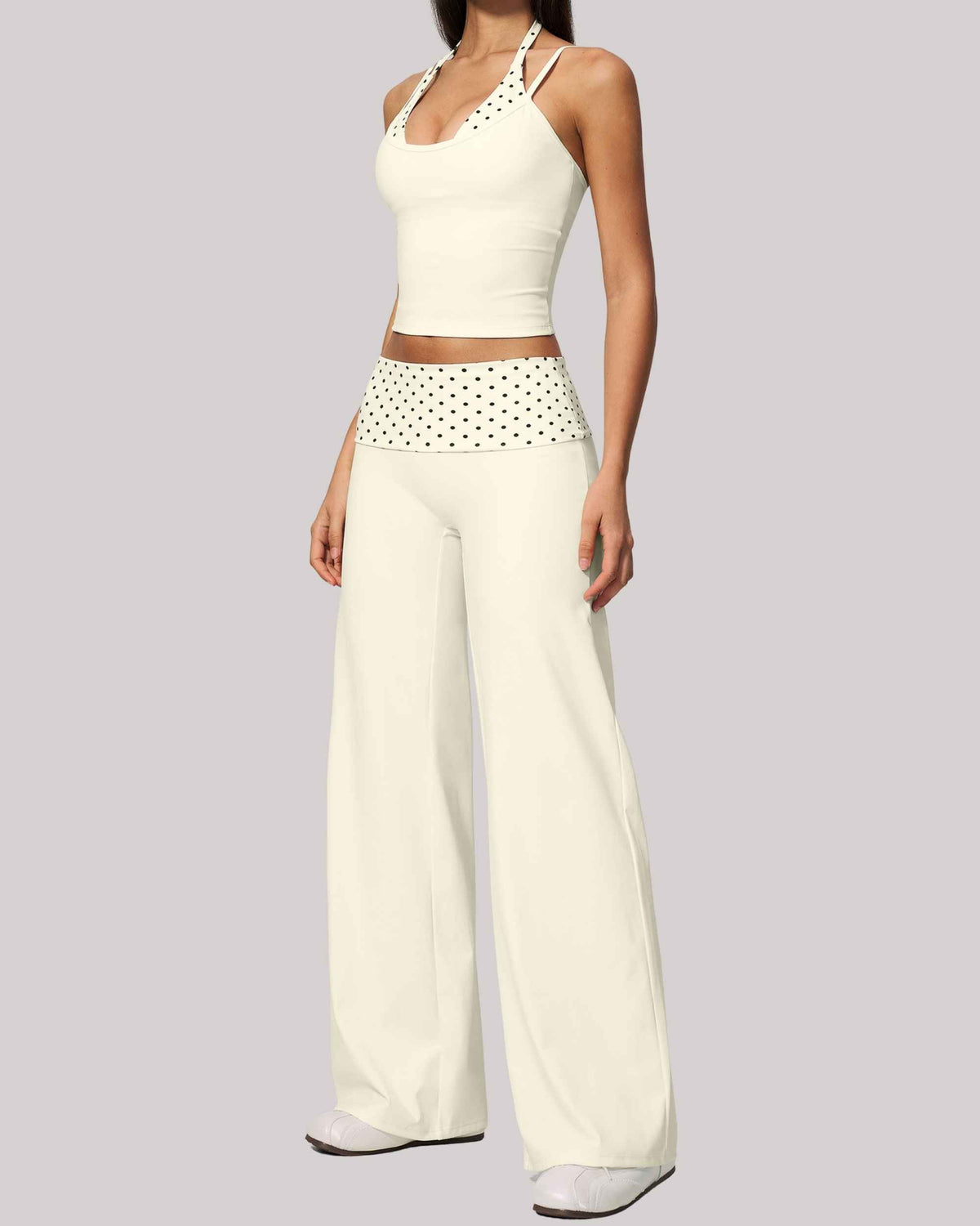 Women's High-Waist Sports Bra & Wide-Leg Pants Activewear Set
