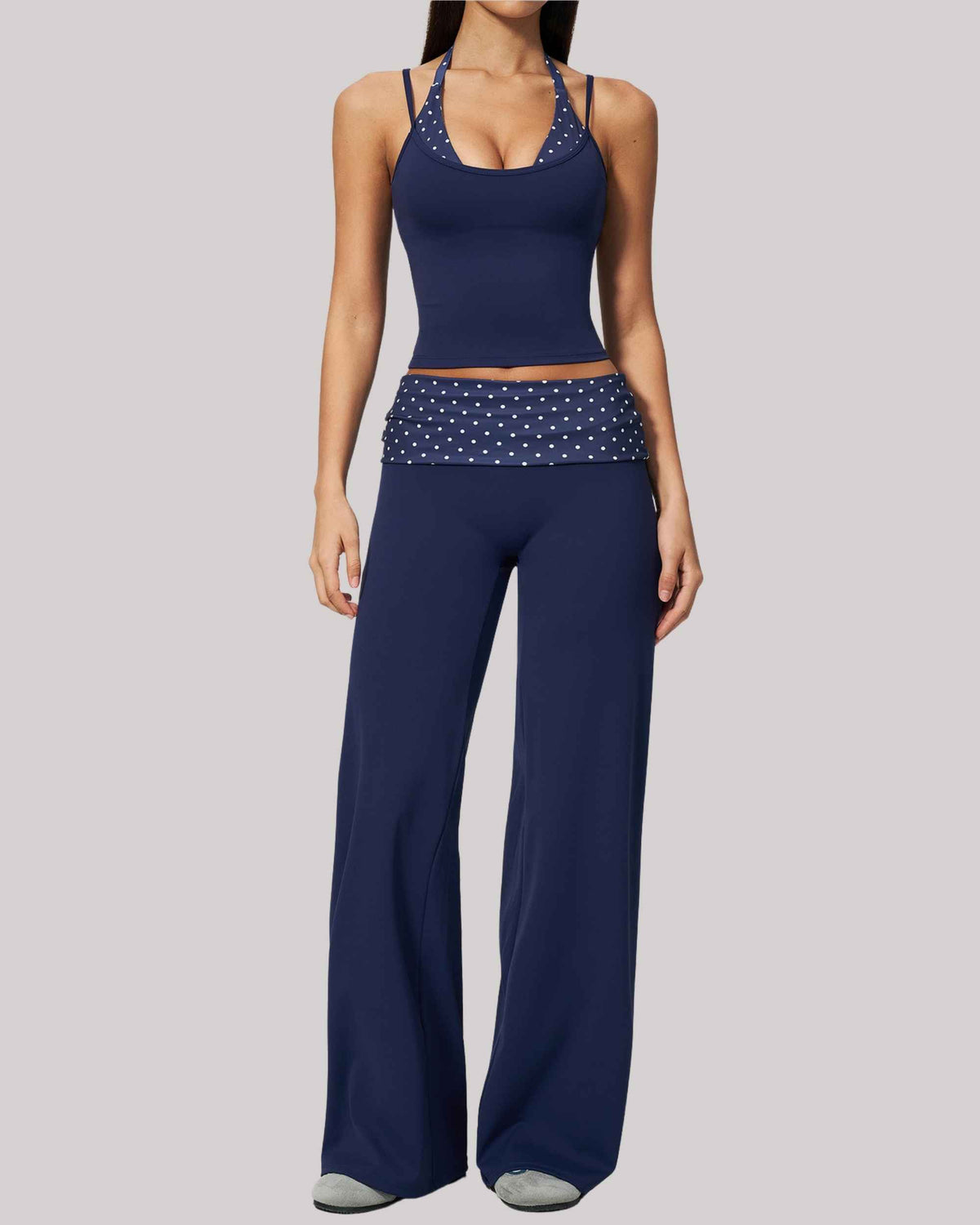 Navy Blue White Polka Dot