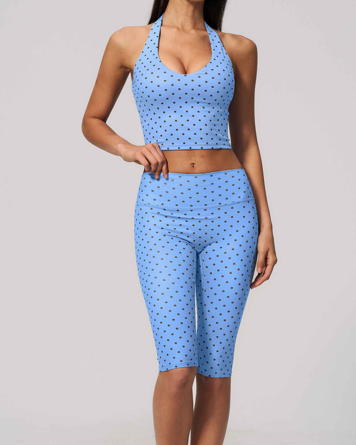 Blue Brown Polka Dot