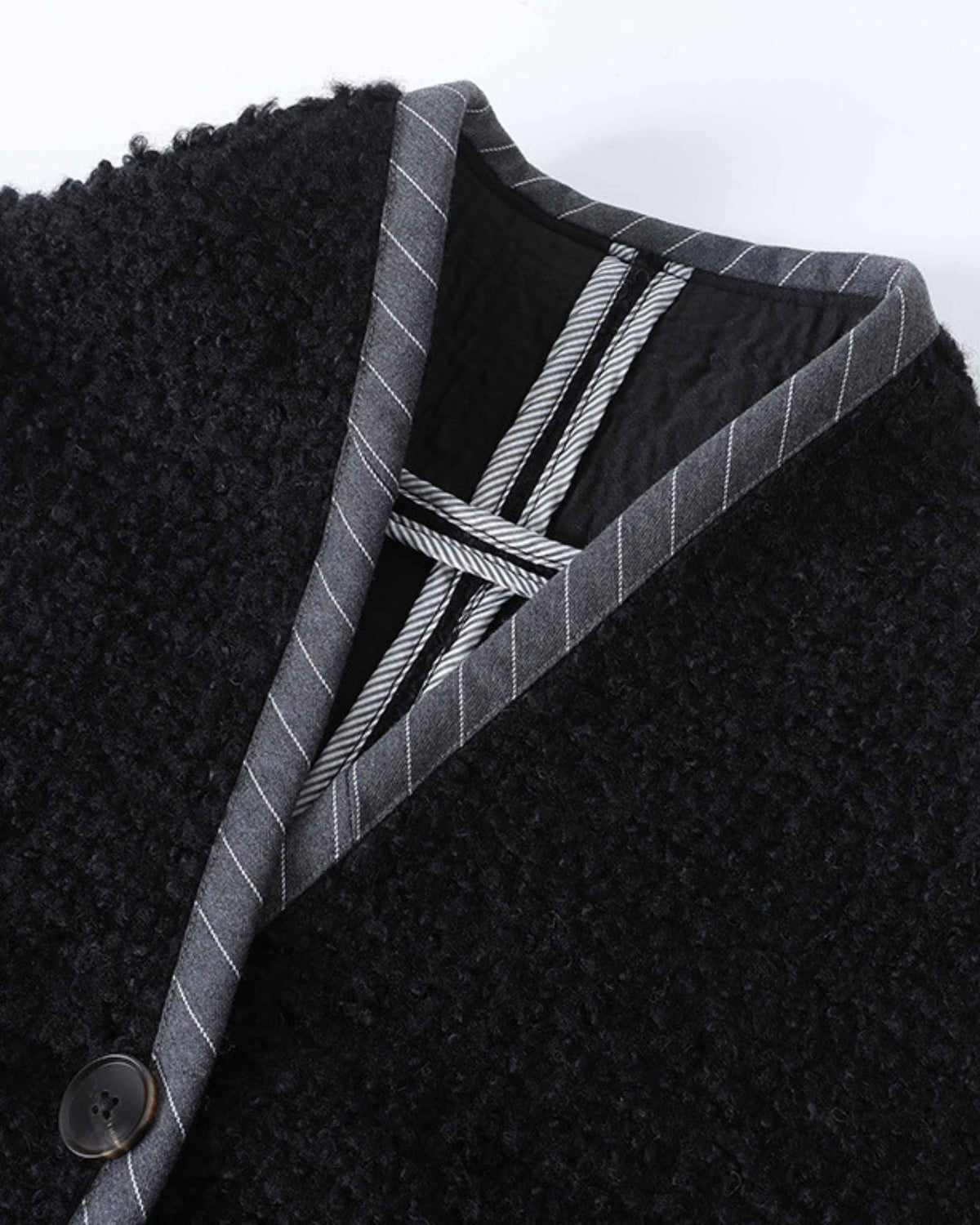 Women's wool mohair coat, fabric texture close-up